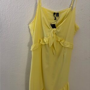 Vero Moda Yellow Tie-Front Dress